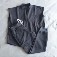 Figs Technical Collection Scrubs Set Women’s Black Top Small Pants XS Pockets