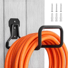 Garden Hose Holder: Hose Hanger Wall Mount Metal for outside - Heavy Duty Water 