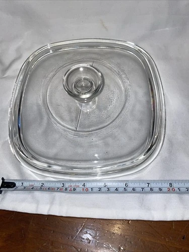 Vintage Corning Ware Pyrex 8" Square Glass Domed Replacement Lid Clear