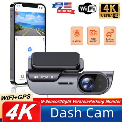 GPS 4K Dash Cam Wireless WiFi Front Car DVR Camera Video Recorder G-Sensor