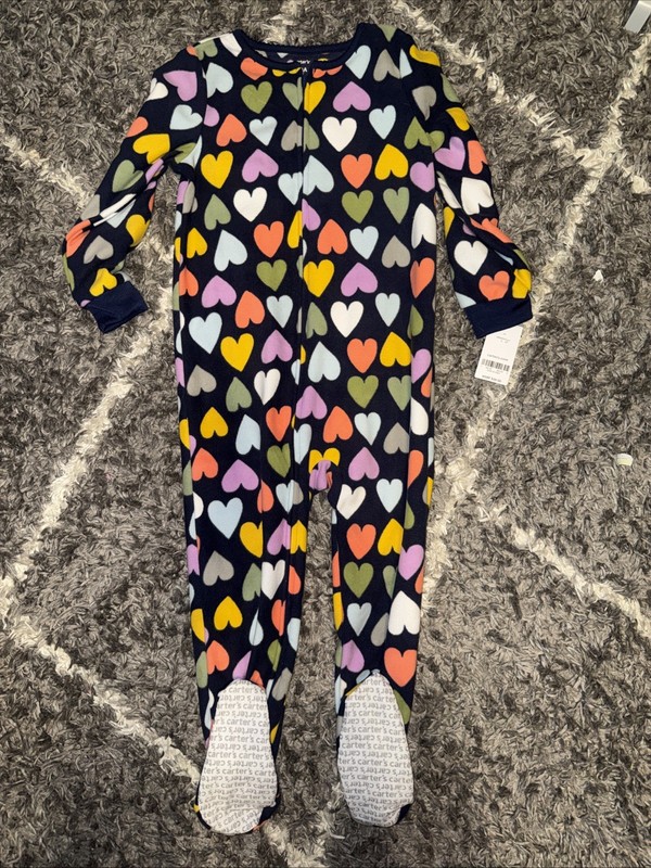 Little Girl’s Carter’s Fleece Footed Pajamas ~ Size 4 ~ NWT
