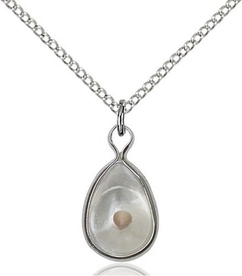 Sterling Silver Mustard Seed Faith Medal Pendant Necklace 18'' Chain Gift Box