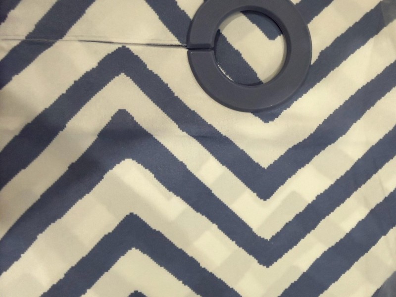 New In Bag Hookless Shower Curtain Blue & White Chevron