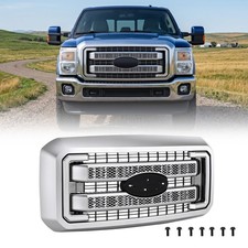 Satin Chrome Car Grille For 2011-2016 Ford F250 F350 F450 Super Duty Platinum Satin Chrome Car Grille For 2011-2016 Ford F250 F350 F450 Super Duty Platinum