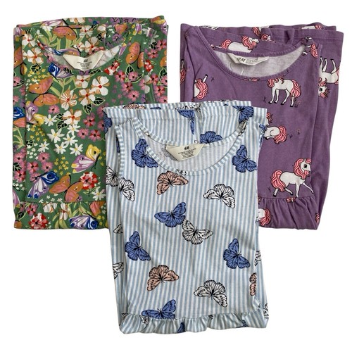 Bundle of 3 Girls Patterned Jersey Dress Butterfly Floral Unicorn Print Sz 8/10 - Bild 11 von 11