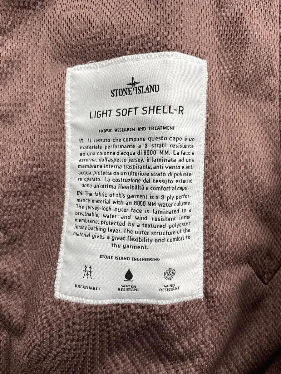 Stone Island Mauve Softshell Hooded Light Jacket (L) - product detail image 11