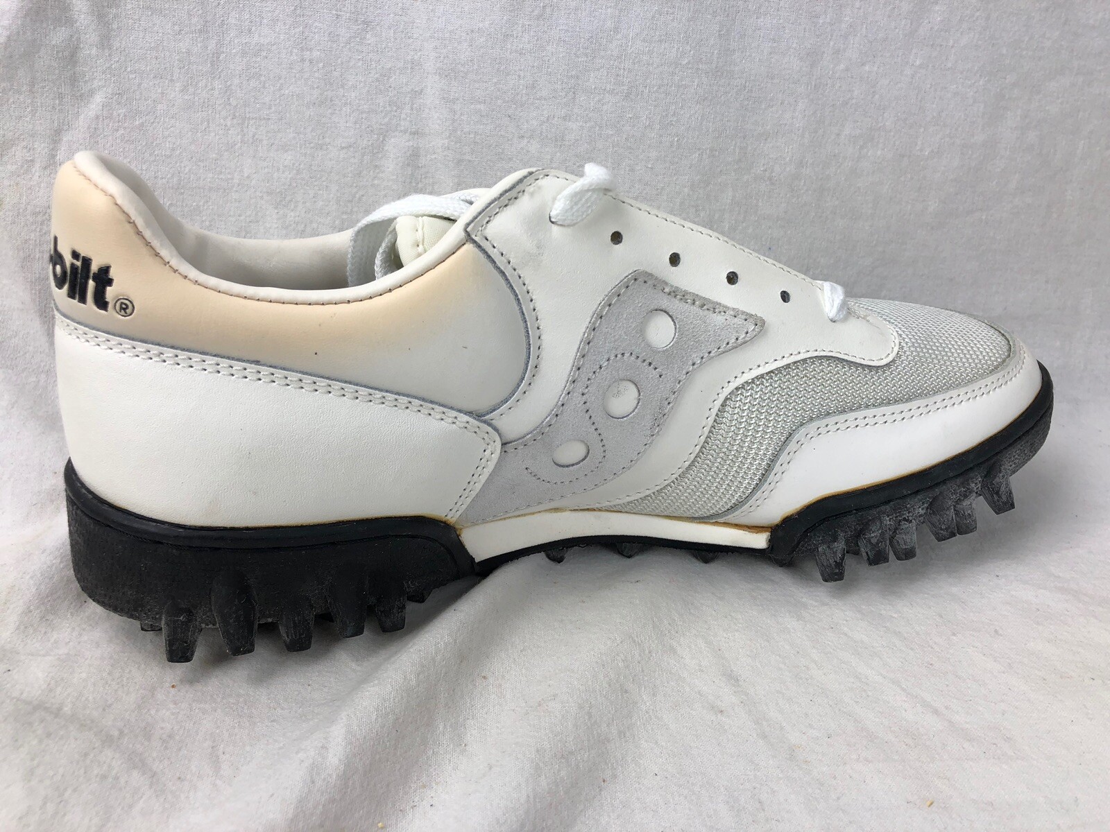 Vintage SpotBilt White Monster Football Shoes NOS SB… Gem