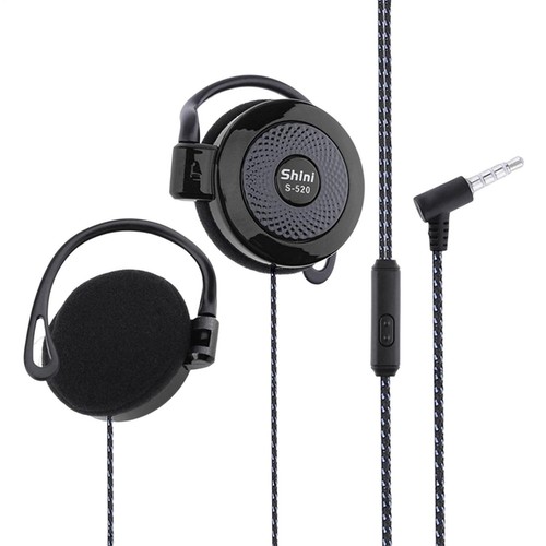 Earphones Universal 3.5mm Plug Wired Clip On Ear Sports Earphone Heavy Bass Head - Photo 11 sur 15