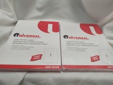 Universal 8 1/2x11 Full Sheet Shipping Mailing Labels Self Adhesive 2 Pkg Of 100