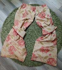 Image of 🌻Pair Of Blackout Curtains + Tiebacks Beige Red Floral Cottage Style 44" X 54" 