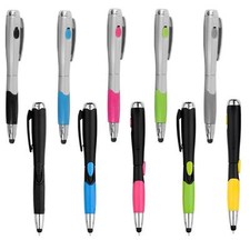 3in1 Touch Screen Stylus Ballpoint Pen LED Flashlight iPad Smartphone Tablet PC