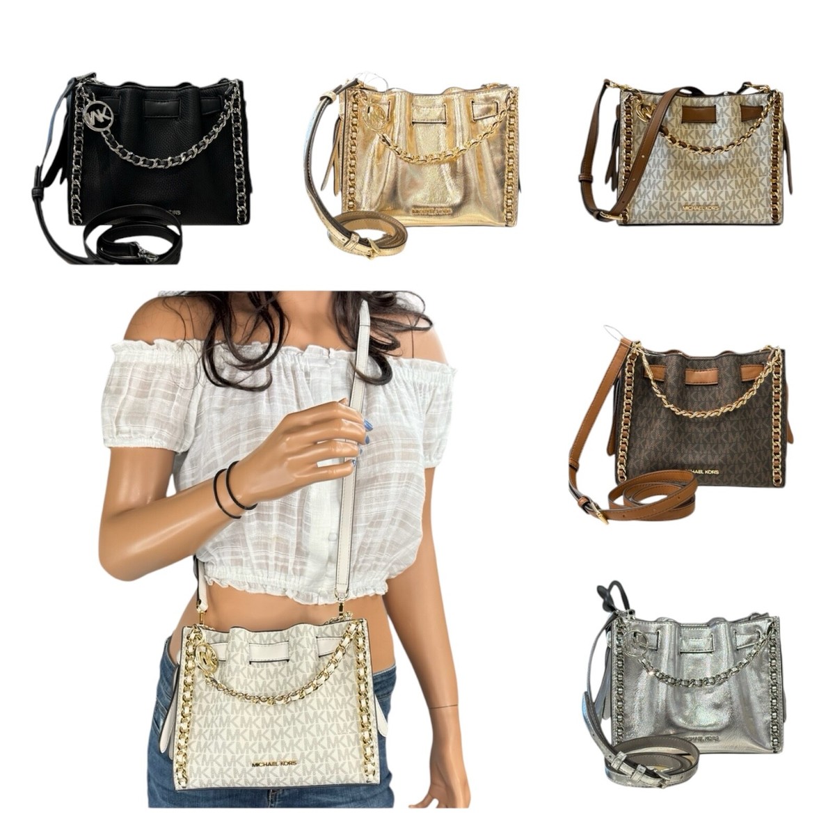★JILLSTUART★ [Mina] Small Crossbody Bag (JLBA5E871BK) Mina Small Signature Logo Chain Crossbody Bag