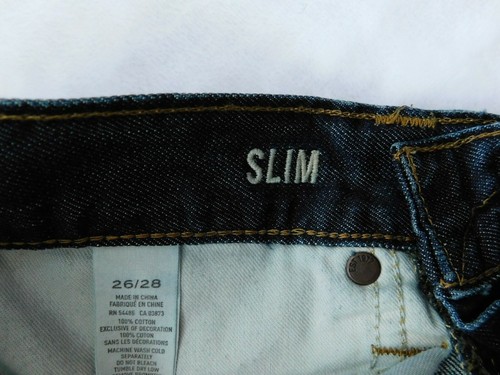 Pantalones de mezclilla American Eagle para hombre de pierna ajustada W26/L28 bigotes lavado oscuro 100 % algodón - Imagen 4 de 4