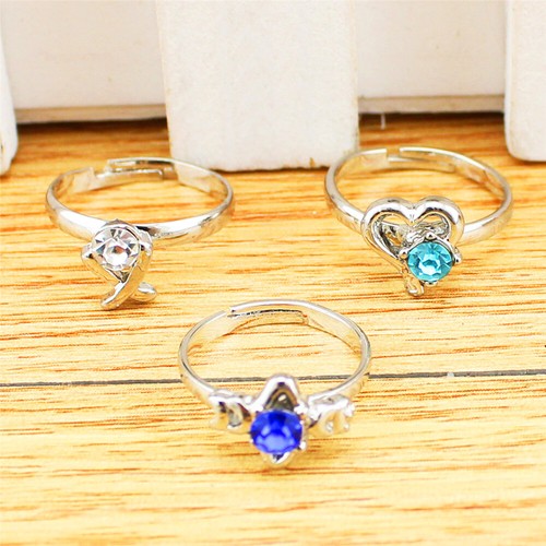 40 pcs Wholesale Lot Children Kid's Ring Color Size Mixed Silver Plated Jewelry - Picture 4 of 6