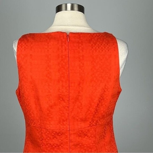 Taylor Womens Orange Sleeveless Dress Cotton Ruffle Front Gold Buttons size 12 - Picture 6 of 10