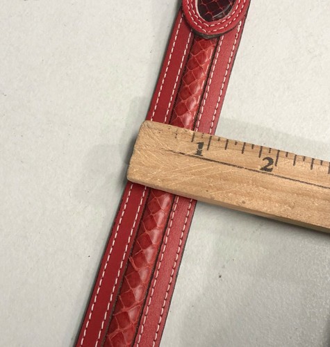 Omega Red Leather Fashion Belt Medium Large AS IS - Picture 9 of 9