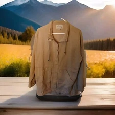 ETHEREAL by Paper Crane Small Women's Zip Up & Button Jacket Biege/Tan #G90204A