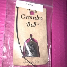 Fire Dept Gremlin Bell good luck motorcycle riding charm ride guardian made USA