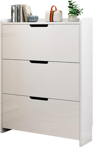 Narrow Shoe Cabinet with 3 Flip Drawers, Modern Shoe Rack Cabinet for Entryway, - Picture 12 of 12