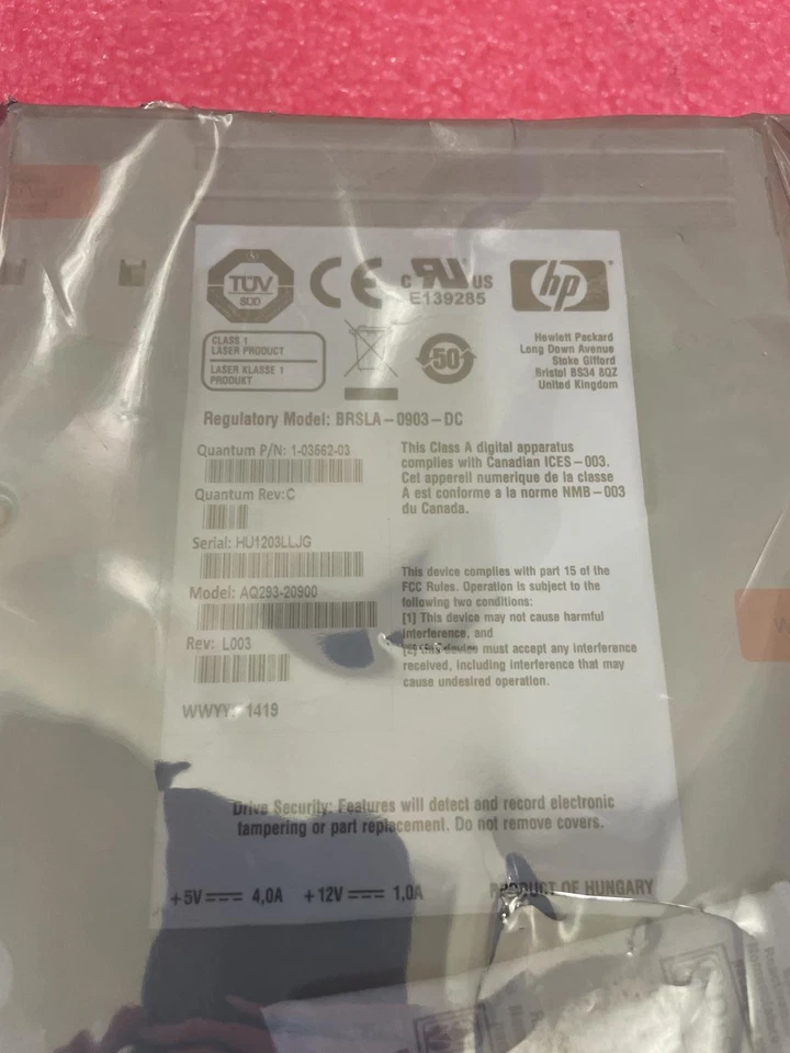HP BRSLA-0903-DC QUANTUM 1-03562-03 AQ293-20900 - Image 2 of 3