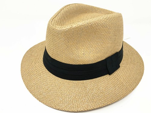 MEN WOMEN Straw Hat Trilby Cuban Cap 
