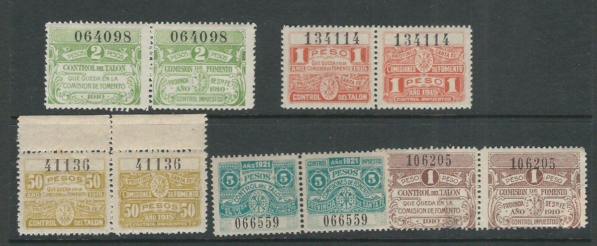 キングダム ARGENTINA circa(1900s) PROVINCIA SANTA FE 6 REVENUES usage