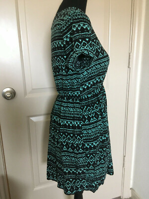Women Forever 21 Green & Black Dress Geo-Print (Polygon Pattern) Small Fast  Ship | eBay