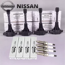 4x UF549 Ignition Coil 22448-JA00C & Spark Plugs for Nissan Altima Rogue Sentra