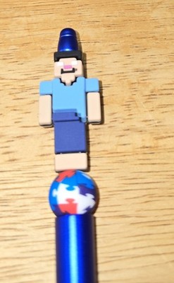 Handmade Beaded Herobrine Blue Pen Gifts Collector Games