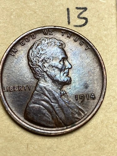 1914 (P) LINCOLN WHEAT CENT, "EXTREMELY FINE" condition #13