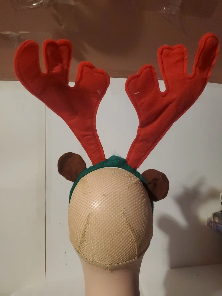 Diadema de astas de reno disfraz de Navidad campanas de tintineo de vacaciones nuevo Foto 3 de 4