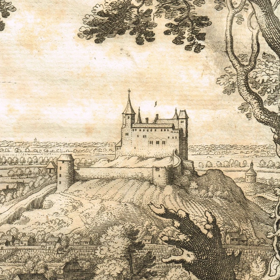 Bratislava 1638 MATHIAS MERIAN Pressburg Pozsony ORIGINAL PRINT Slovakia Hungary - Image 2 of 4