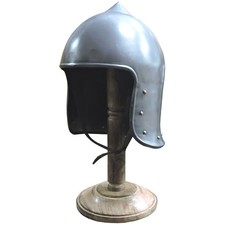 Medieval Monarch Knight Crown Steel Helmet Armor With Chin Strap Buckle