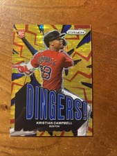 2025 Panini Prizm Kristian Campbell # 9 Rookie Dingers! Blue Pulsar Prizm #d/75