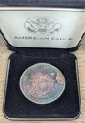 1995 American Silver Eagle Dollar Crazy Rainbow Toned Coin