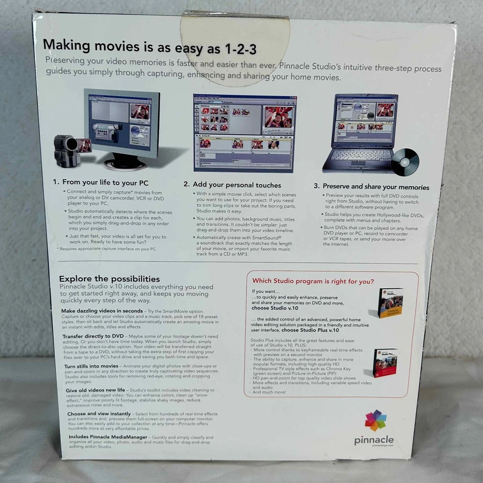 Pinnacle Studio Version 10 Video Editing Software Enhance Share Memories NEW - Image 4 of 4