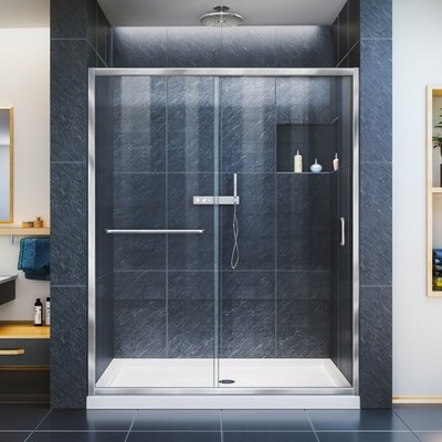 DreamLine SHDR-0960720 Infinity-Z 72''H x 56''W Sliding Semi - Chrome