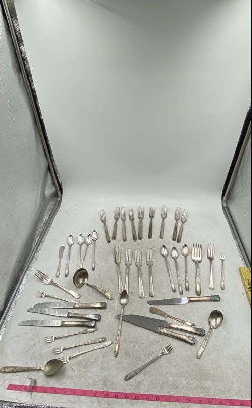 Assorted Silverware Engraved Spoons Forks And Knives Cutlery Mixed Lot