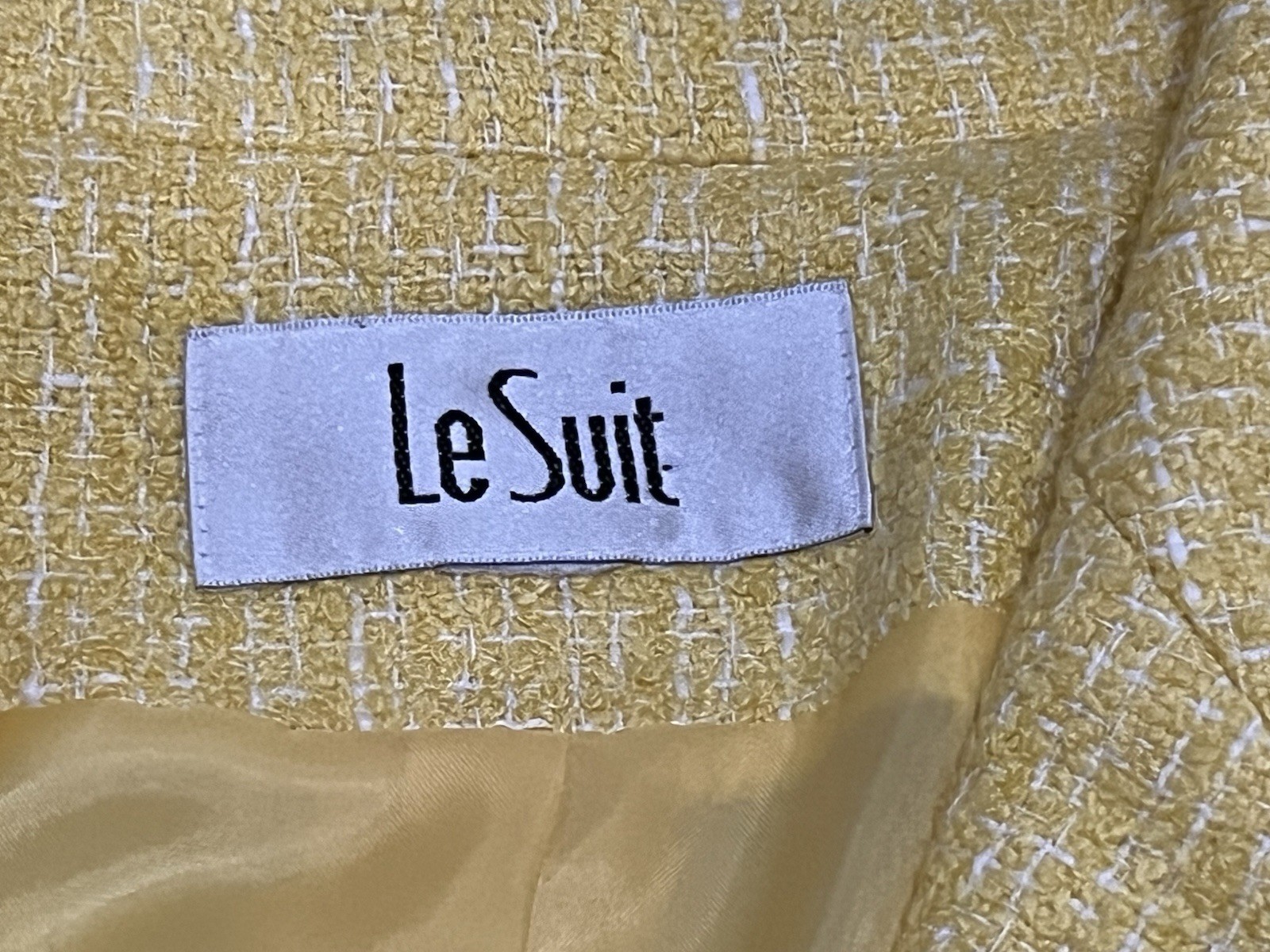 Vintage Le Suit Skirt Suit Size 14 Yellow Boucle Clueless Mean Girls Old Money
