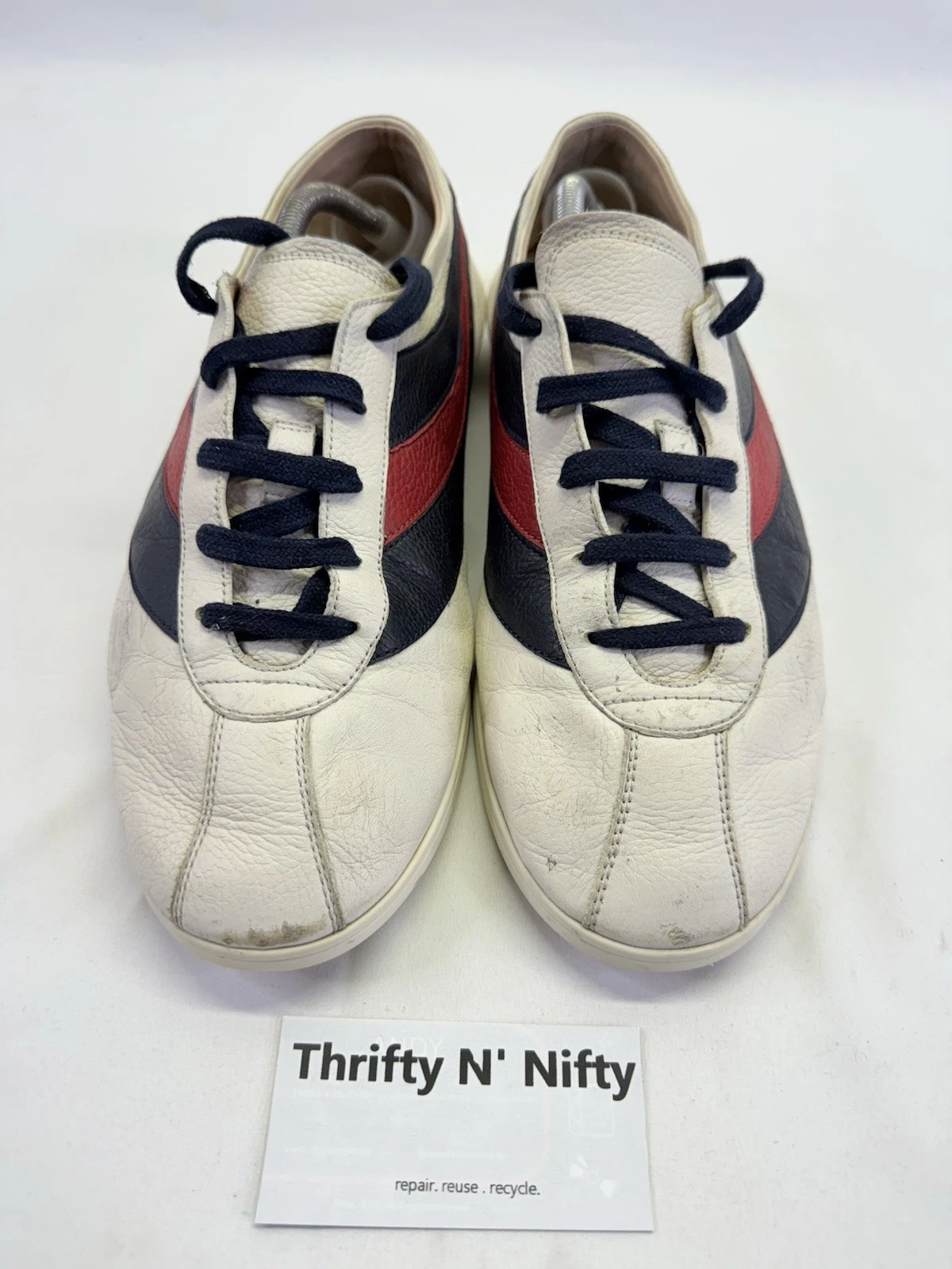 Baskets basses homme Gucci cuir blanc cassé Falacer taille 11