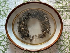 Vintage Victorian Hair Wreath 25”x22” Shadow Box
