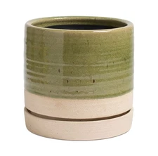 6 Inch Plant Pots, Ceramic Planter Pot with Drainage Hole & Saucer, Indoor/Ou...