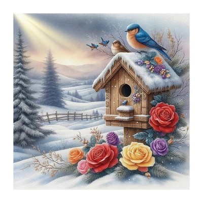 HvasJing Link Bluebird 5D Full Drill Diamond Painting Kit for Multicolored 