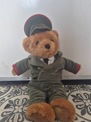 Harrods Doorman 14 Zoll stehender gewichteter Braunbär in Harrods grüner Uniform Neu mit Etikett