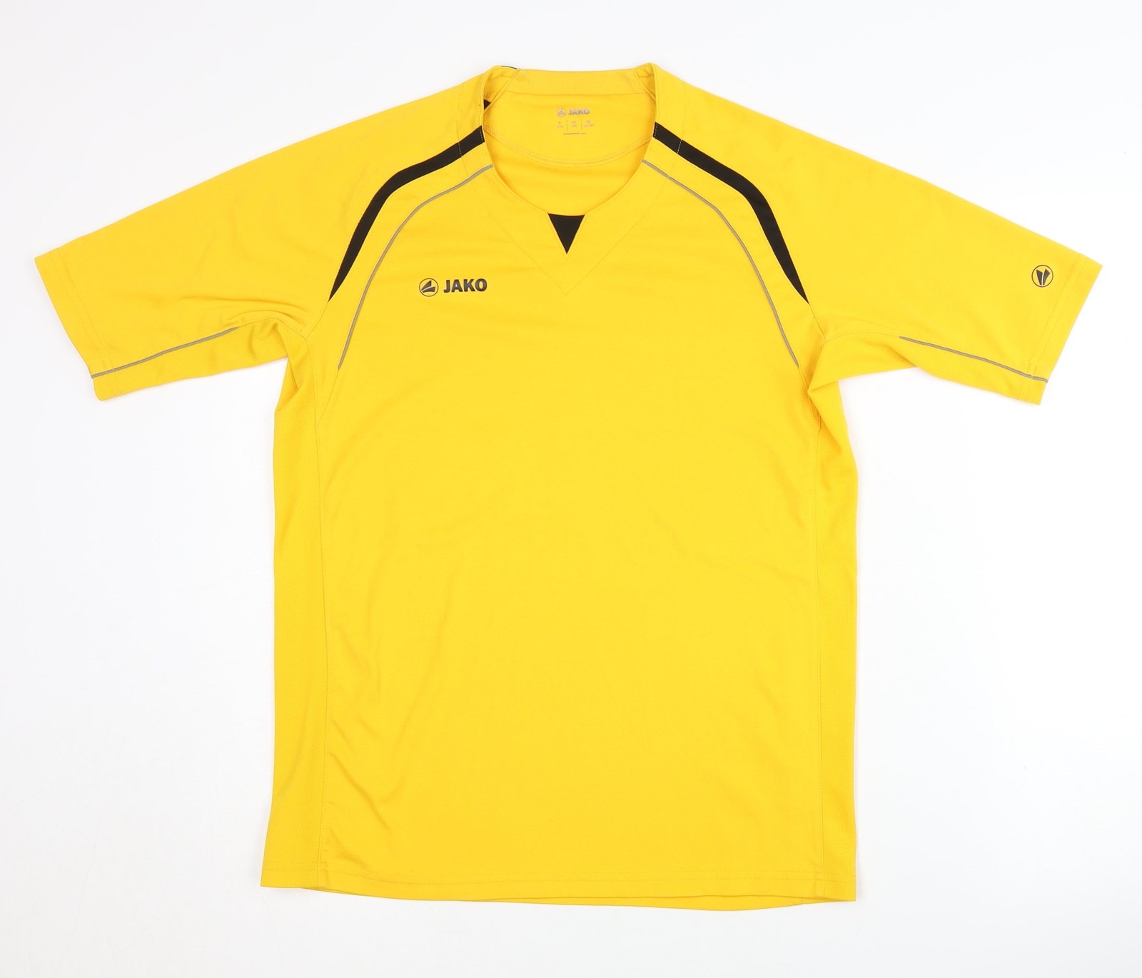 JAKO Boys Jersey T-Shirt Size 16 Years Yellow Solid Short Sleeve Activewear Logo image 2