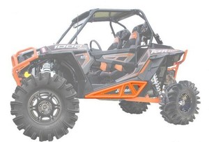 SuperATV Orange Heavy Duty Rock Slider Nerf Bars for Polaris RZR XP 1000 / Turbo