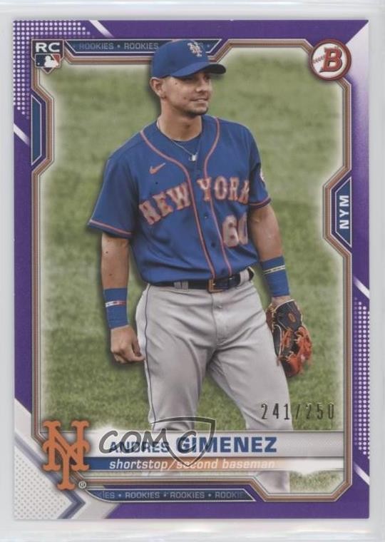 2021 Bowman Purple Border 241/250 Andres Gimenez #8 Rookie RC 0qc1