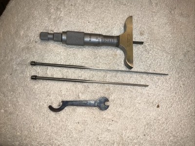STARRETT NO. 449 BLADE DEPTH MICROMETER 0-3'' X .001'' RES. MACHINIST GAGE