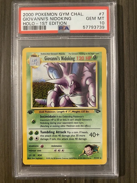 Pokemon Giovanni's Nidoking 1st Ed Holo 7/132 PSA 10 #57793739