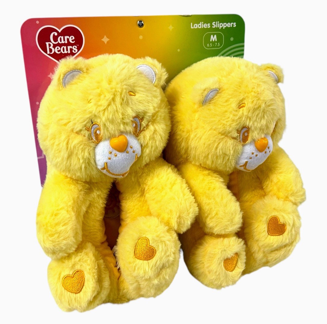PANTOFOLA D’ORO Care Bears Funshine Bear 3D ciabatte con testa di peluche taglia M (6 5 7 5) soffici divertenti